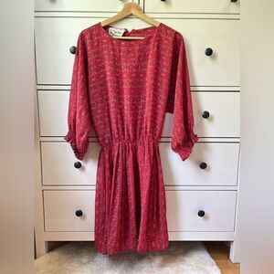 Neiman Marcus by Castleberry vintage‎ dress midi red size S casual summer party